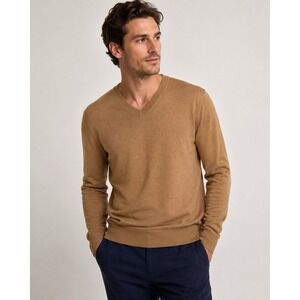 Banana Republic Silk Cashmere Cotton Camel V Neck Sweater Men's Large